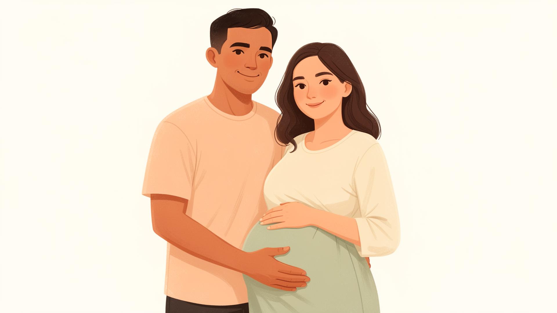 Ilustrasi pasangan calon orang tua yang siap menyambut kelahiran